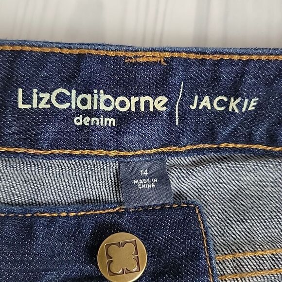 Liz Claiborne Jackie bootcut dark blue denim jeans Size 14 - Picture 10 of 14